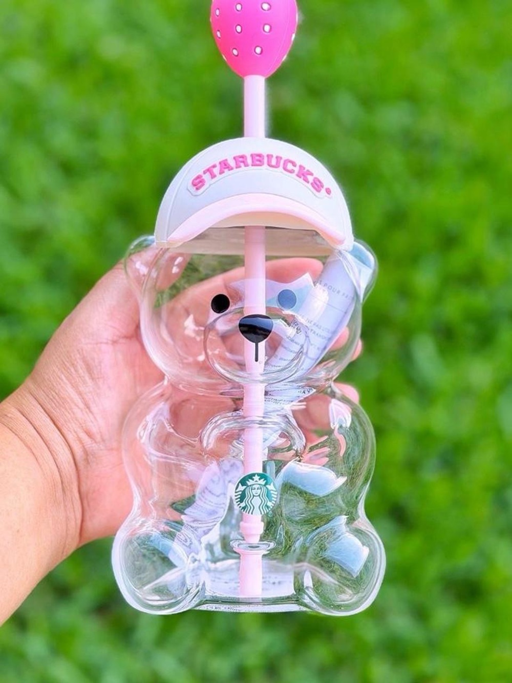 Starbucks Pink Bear Straw Cup bearista viral 20oz